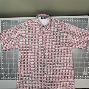 Vintage Bon Homme Shirt Large 90s Streetwear Surfer Skater Geometric Preppy